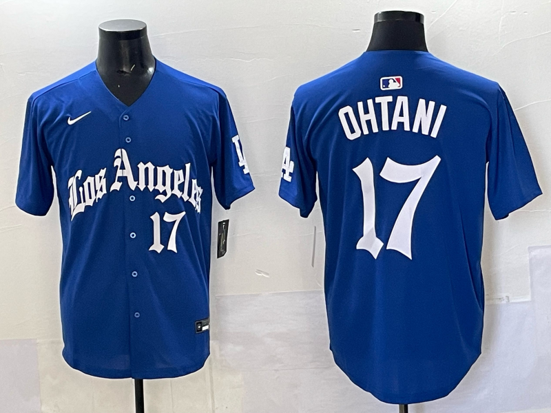 Men Los Angeles Dodgers 17 Ohtani Blue 2025 Nike MLB Jersey style 005